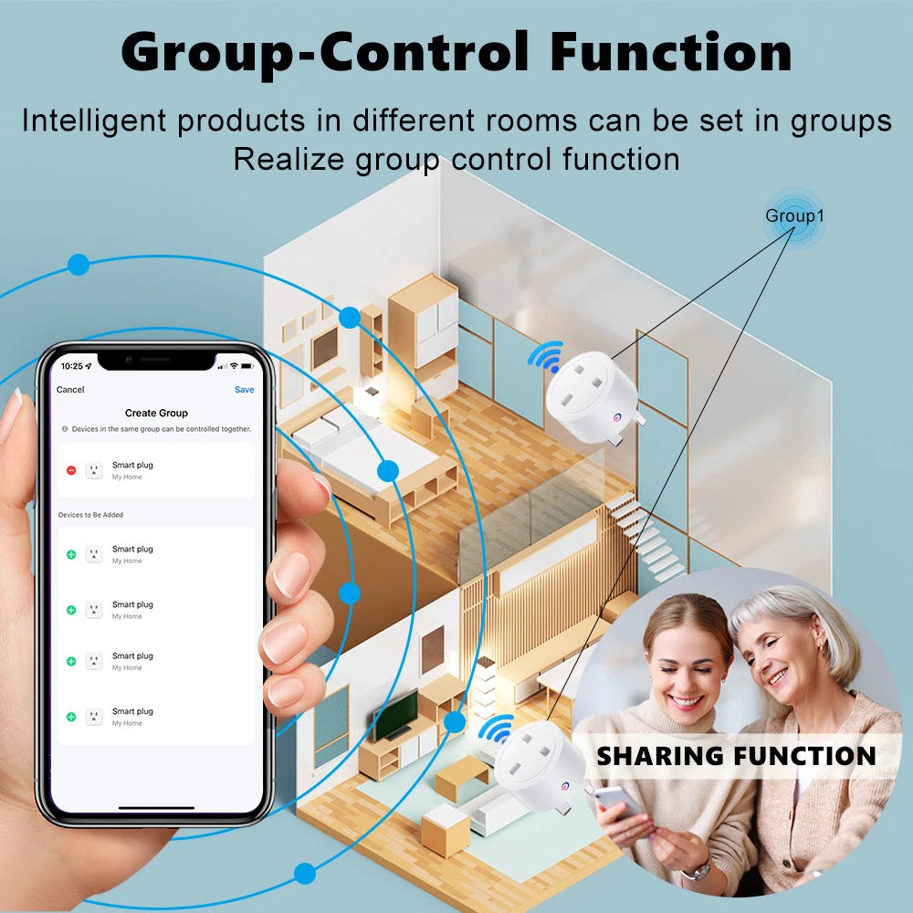 20A 16A UK Plug TUYA WIFI Smart Socket With Power Monitor Voice Control Timing Home Power Socket Works with Alexa Google Home