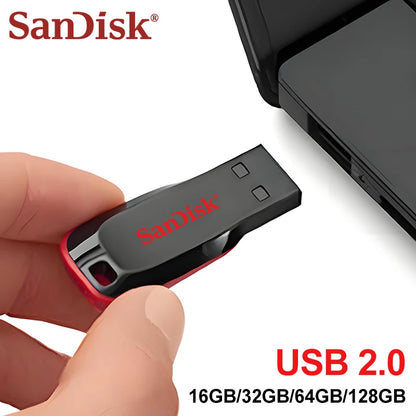 SanDisk USB Flash Drive 128GB 16GB 32GB 64GB Original HIgh Speed Pen Drive Flash Memory Stick USB2.0 U disk for PC USB Pendrive