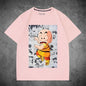2026 Summer Dragon Ball Oversized T-shirt High Quality  Cotton Goku Manga Panel Print Unisex Retro Casual Tee for Adults Kids