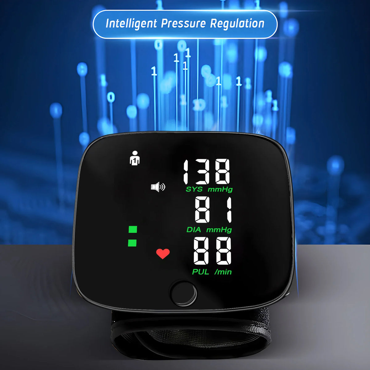Wrist Electronic Blood Pressure Monitor Tensiometer Voice Sphygmomanometer BP Monitors LCD Digital Meter Tonometer Instrument