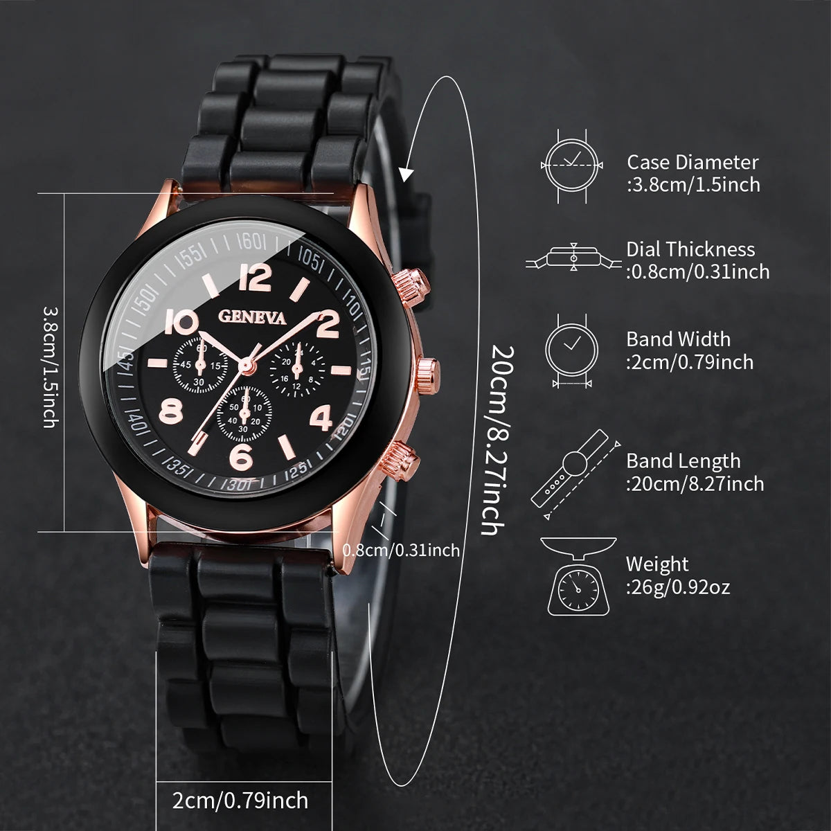 4 Pcs Fashion Couple Watches Casual Set Female Silicone Bracelet Male Wrist Watch Quartz Watch Female (Without Box)