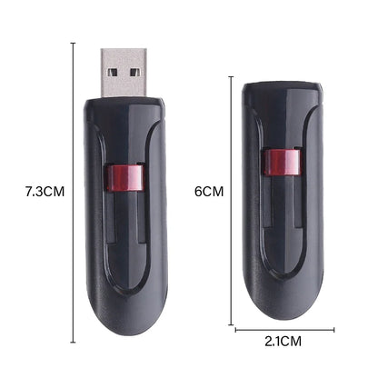 High Speed Genuine USB Flash Drive 128GB Black Pen Drive with Bonus Keychain 64GB Memory Stick 32GB Business Gift 16GB