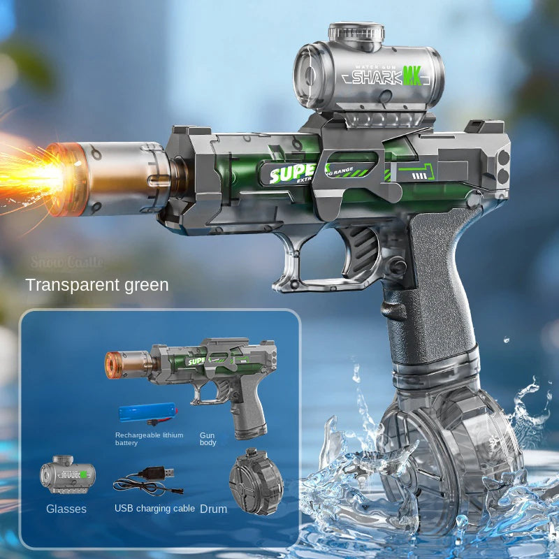 MK9 Pulse Children Electric Water Gun Automatic Water Absorption Induction Flash Light Spray Guns Summer Outdoor Toys for Kids