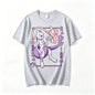 Pokémon Mewtwo Mew Printed Pure Cotton T-shirt for Men and Women Spring/Summer New Collection Fashion Short Sleeved Shirt