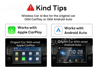CarlinKit 5.0 & 4.0 Wireless Android Auto Wireless CarPlay Adapter Online Upgrade Plug And Play 2.4G&5Ghz Connect CarPlay Ai Box