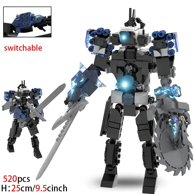 Moc Skibidi Toilet Figures Model Blocks Titan Cameraman Speakerman Construction Toys Party Halloween Decoration Boys Gifts