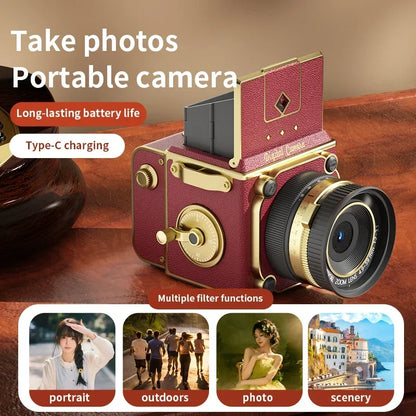 4K Retro Digital Camera 64MP Ultra Clear Pixels 16X Zoom 20 HD Screen Portable CCD Vintage Camera For Beginners And Students