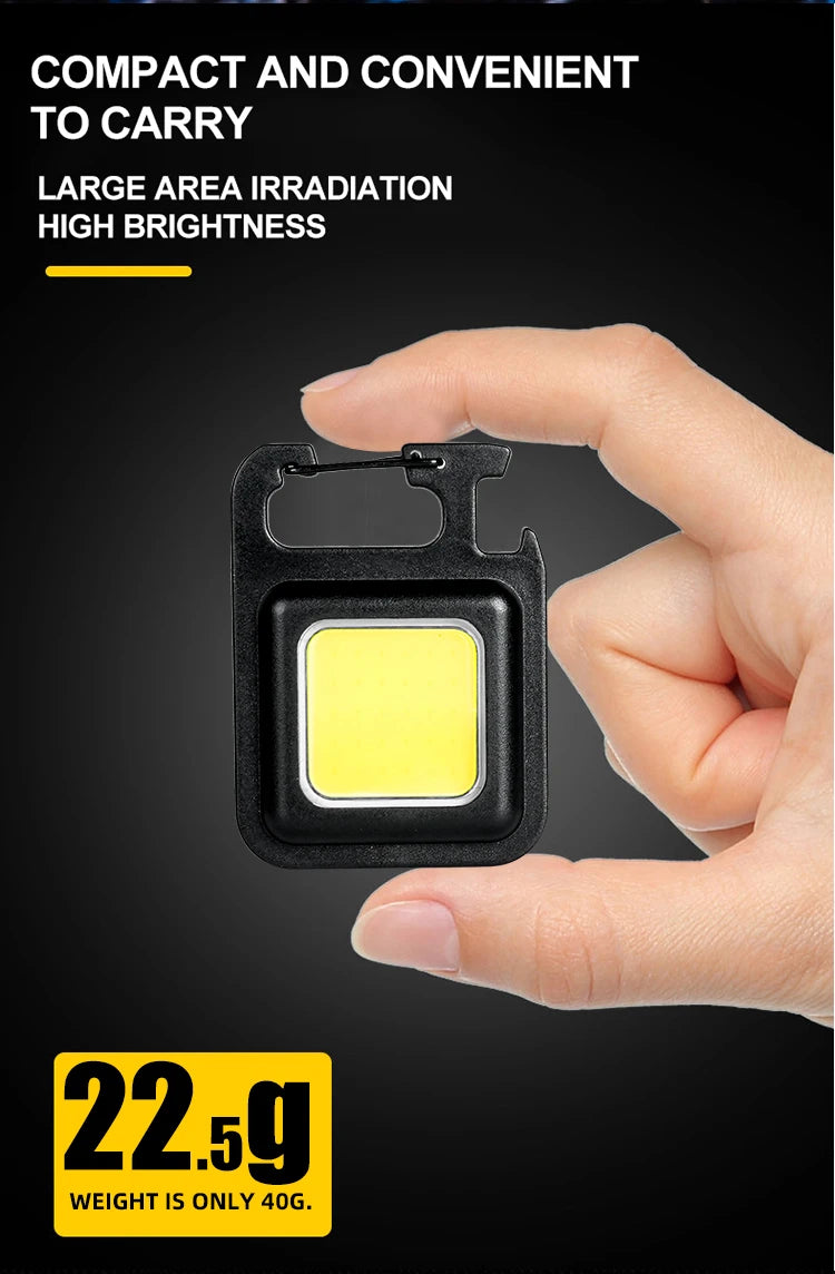 Convenient Carry-on Keychain Camping Light Multi-function COB Rechargeable Emergency Light Mini High Bright Camping Lights