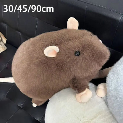 Cute 30/45/90cm Mouse Doll Cartoon Plush Flower Branch Rat Doll Soft Oversized Animal Figure Kids Gift Birthday
