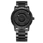 FOXBOX Fashion Leather Watch Men Creative Rolling Pointer Design Watch Men Casual Business Military Men's Quartz WristWatches