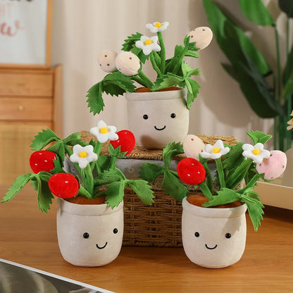 Green Plant Potted Plants Lily Flowers Strawberries Lotus Flowers Persimmons Morning Glory Ornament Soft Birthday Gifts Decor