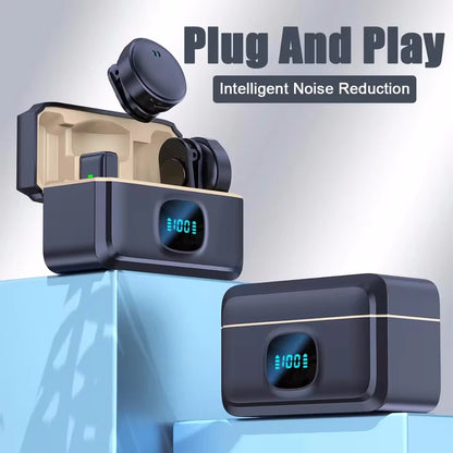 Dual Wireless Lavalier Lapel Professional Microphone Buttonhole Tie Mic Mini For iPhone Android Cell Mobile Phone PC Audio Micro