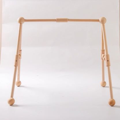 1set Baby Wooden Rattle Toys Play Gym Mobile Hanging Sensory Toys Foldable Play Gym Frame Activity Gym Baby Room Decorations Toy