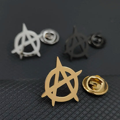 Classic Round Five-pointed Star Gold-plated Brooch, Men's Collar Lapel Pin Black, Suit Accessories, Gift for Husband