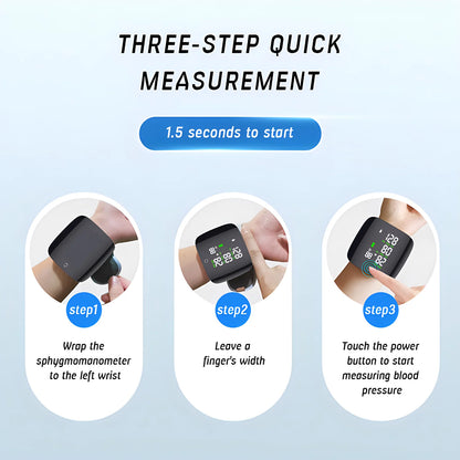 Digital Touch LCD Screen Chargeable Voice Wrist Blood Pressure Monitor Digital Automatic BP Tonometer Heart Rate Sphygmomanomete