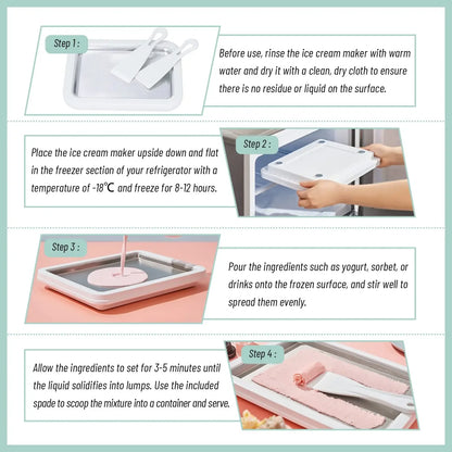Household DIY Rolled Fried Ice Cream Maker Multifunctional Cold Sweet Ice Pan Frozen Yogurt Gelato Machine Homemade Frozen Desse