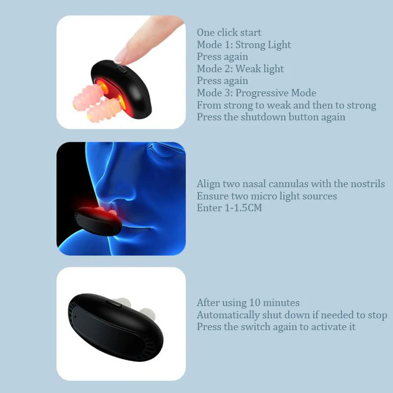 Smart Infrared Light Nose Massage Rhinitis Phototherapy Device Nasopharyngeal Care Laser Itchy Nose Relief Soothing Device