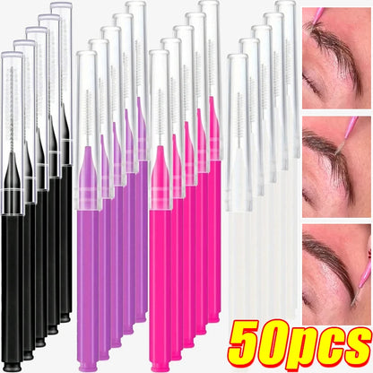 20/50PS Portable Mini Eyebrow Brushes Disposable Eyelash Brow Lifting Brush Applicators Lash Extension Comb Beauty Makeup Tools