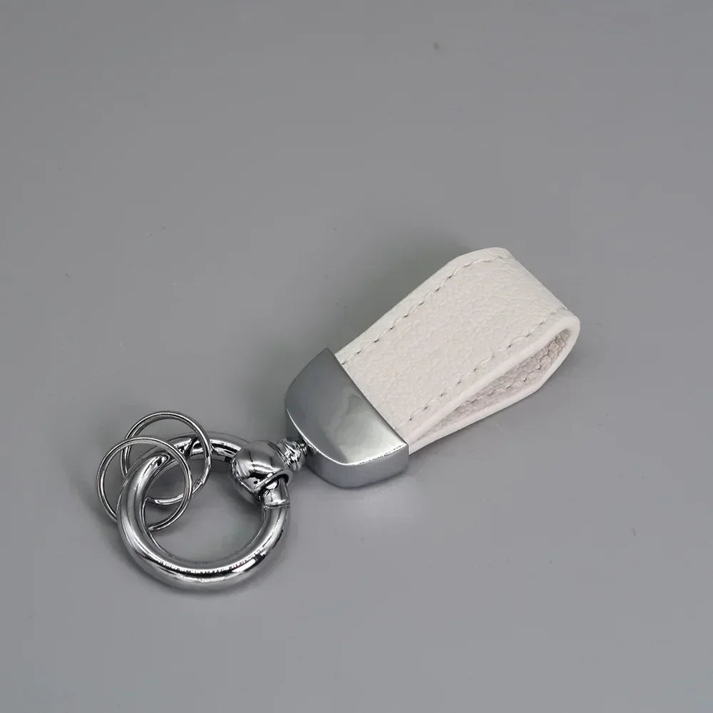 Short Lovely Leather Keychain Vintage Personalized Keyring Custom Logo Name Car Key Holder Chain Laser Engrave Women Charm Gift