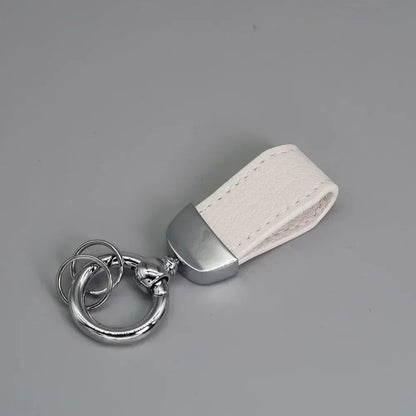 Short Lovely Leather Keychain Vintage Personalized Keyring Custom Logo Name Car Key Holder Chain Laser Engrave Women Charm Gift