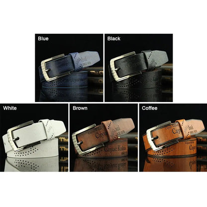 Durable Cowboy Leather Belt Casual Vintage Pin Buckle Waistband Pants Bands Men's Belt