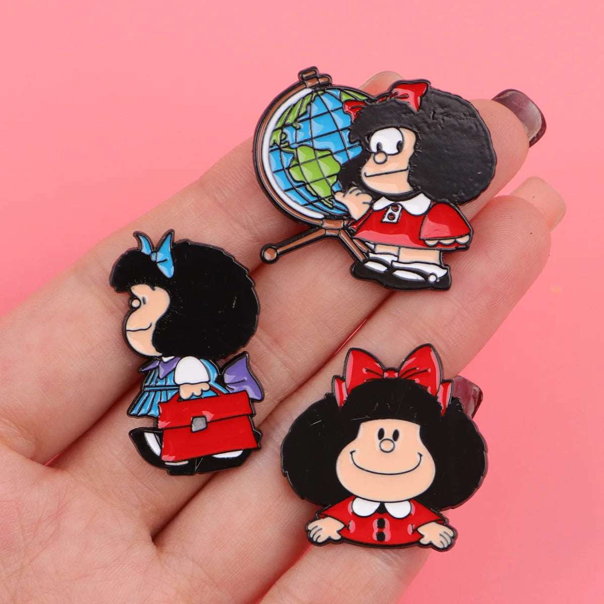 5pcs Cute Girl Enamel Pin Set Cartoon Badges on Backpack Women's Brooches Hat Lapel Pins Cosplay Accessories Toys Gifts