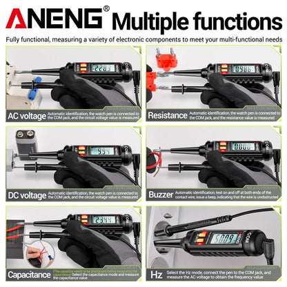 ANENG A3010 Pen-Type Multimeter 4000 Counts Digital True-RMS Backlight Multi Meter Auto Range Tester LCD Electrician Tester Tool