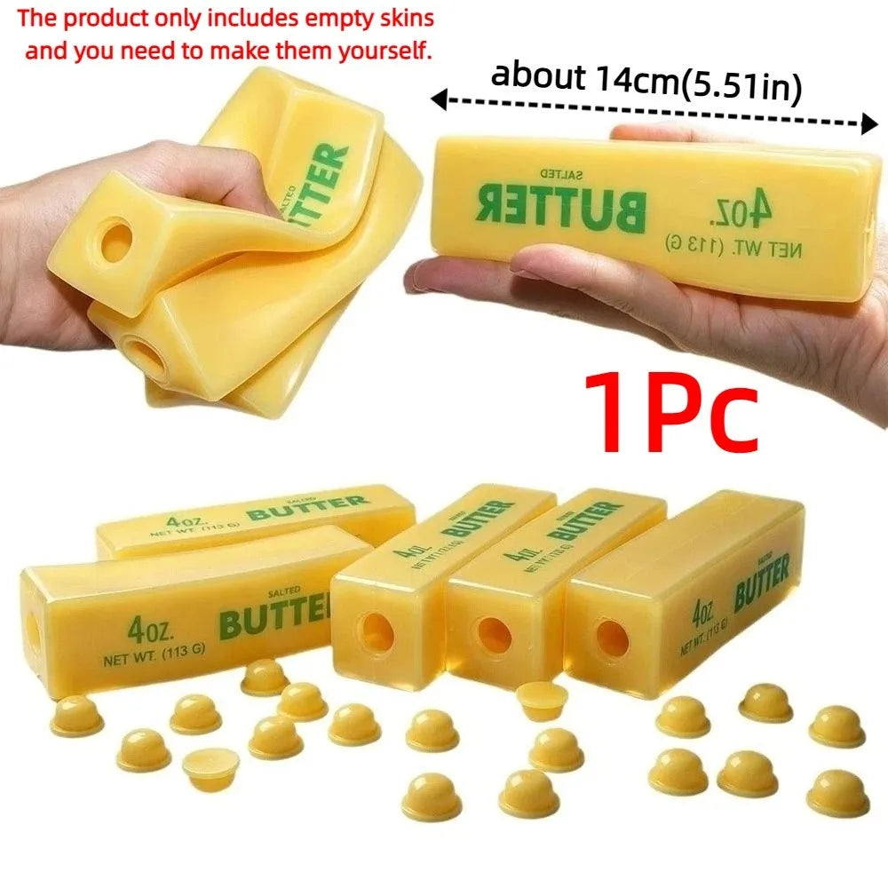 14cm DIY Empty Ball Skin Creative Soft TPR Butter Stick Ball Skin Non-Toxic Stress Relief DIY Squeeze Toy Adults Beginners