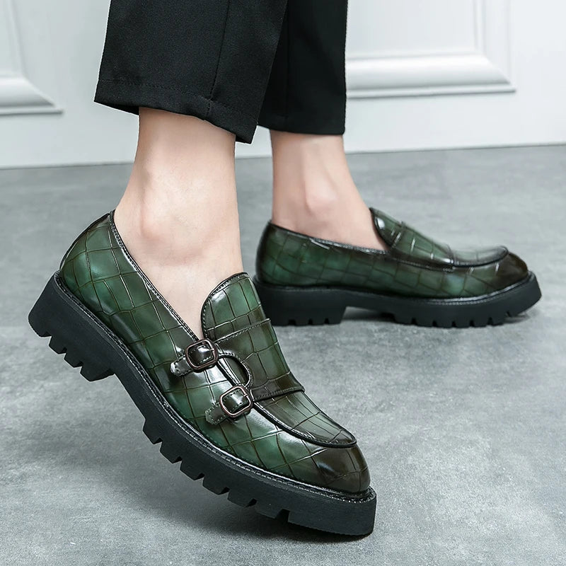 Platform Loafers Men Classic Casual Leather Shoes Men Dress Wedding Casual Business Shoes For Men Party Social Office Loafers