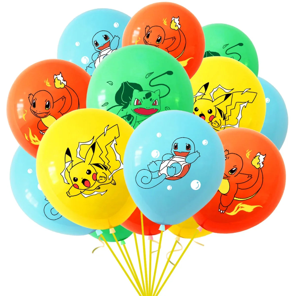 12/24pcs 12inch Pokémon Balloon Pikachu Kawaii Anime Accessories Cute Elf Birthday Party Decoration Kids Toys Christmas Gifts