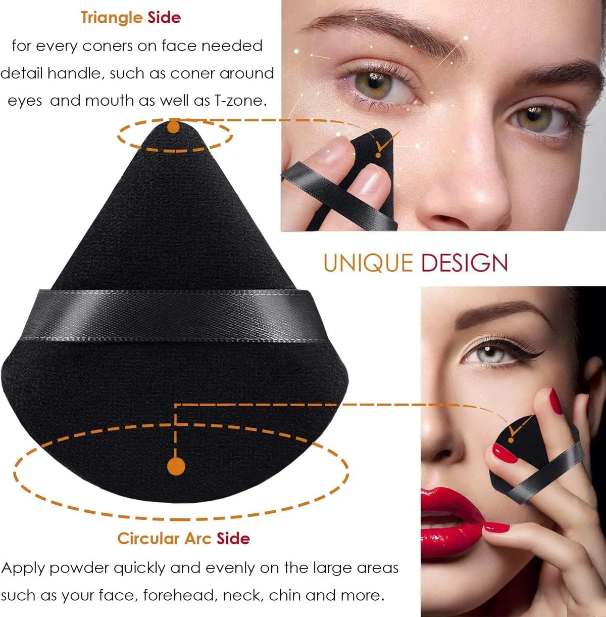 5/10/20/30/50Pcs Powder Puff Face Soft Triangle Makeup Powder Puff Velour Makeup Sponge Beauty Setting for Contouring