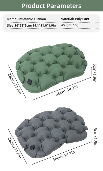 Portable Inflatable Outdoor Moisture-Proof Seat Cushion Travel Camping Sitting Pad Foldable Mattress Seat for Home Office