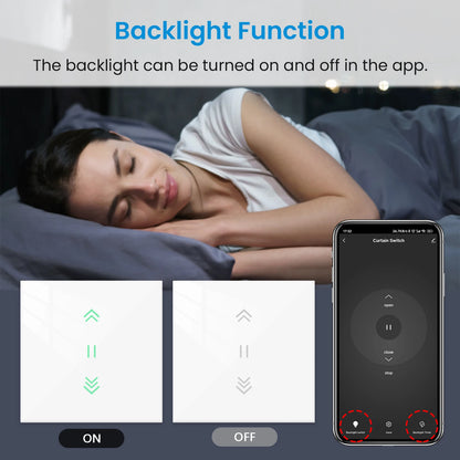LoraTap Curtain Roller Shutter WiFi Blinds Switch Backlight Tubular Motor Tuya Smart Life App Google Home Alexa Echo