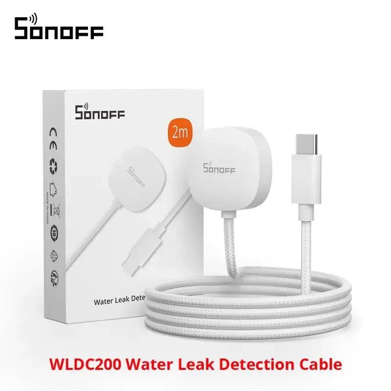 SONOFF SNZB-05P Water Leak Sensor With Detection Cable 5-Year Battery IP67 Waterproof Smart Alarms Works With Alexa Google Home