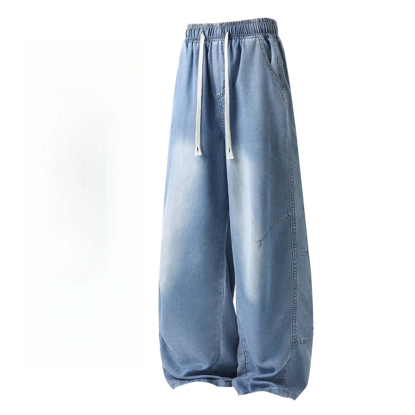 Men's Thin Jeans New Summer Trendy Breathable Lyocell Blend Casual Pants Street Fashion Daily Commute Lightweight Denim Trousers