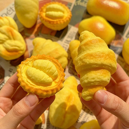Simulation Croissant Bread Toast Squishy Fidget Slow Rebound Super Soft Cake Squeezing Office Stress Relief Relax Ornament