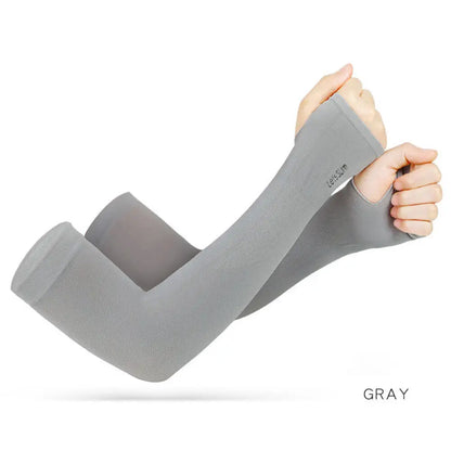 2 Pcs (1 Pair) Women's Ice Silky Fiber Fabric Arm Sleeves, Cooling Arm Covers for Running, Fishing, Cycling