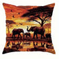 African elephant decorative pillowcase, pillowcase ultra-soft polyester material living room sofa back car pillowcase decoration