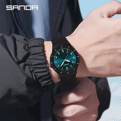 SANDA New Fashion Man Sports Watches Unisex Quartz Watch Simple Waterproof 50M Night Light Men Woman Student Gift Silicone Watch
