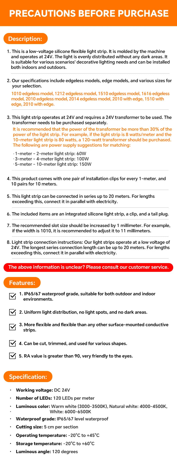 LED flexible silicone light strip embedded 24V waterproof tubing linear lamp concealed installation flexible soft light strip