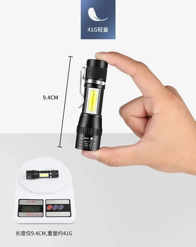 Powerful LED Flashlight Rechargeable USB Waterproof Zoom Fishing Hunting Camping High Lumen Tactical Flashlight LED Torch