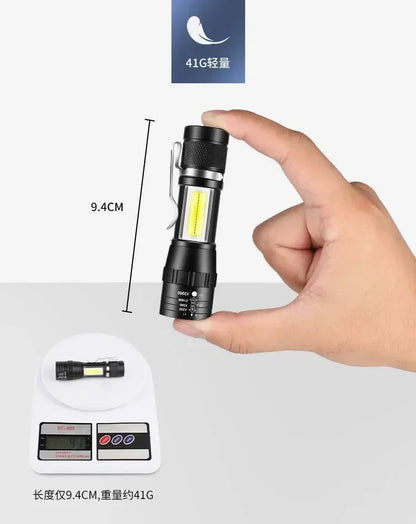 Powerful LED Flashlight Rechargeable USB Waterproof Zoom Fishing Hunting Camping High Lumen Tactical Flashlight LED Torch