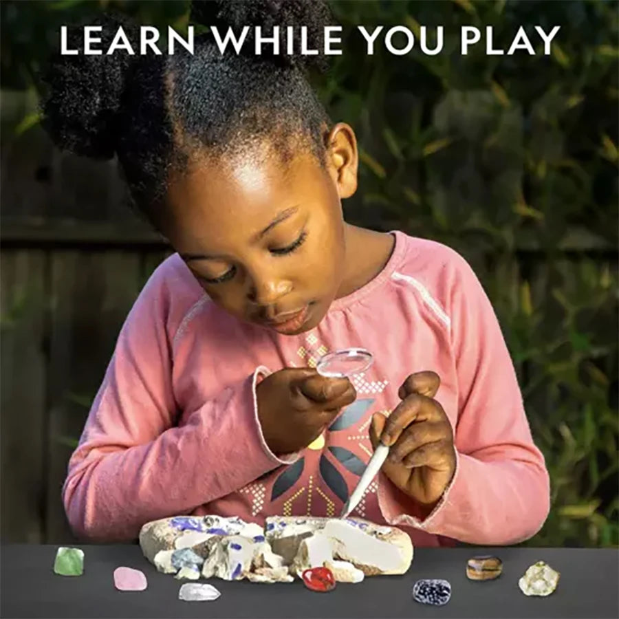STEM Mega Gemstone Dig Kit-dig and discover gem stone crystal dig toy set child educational toy crystal mining kit Kids gift