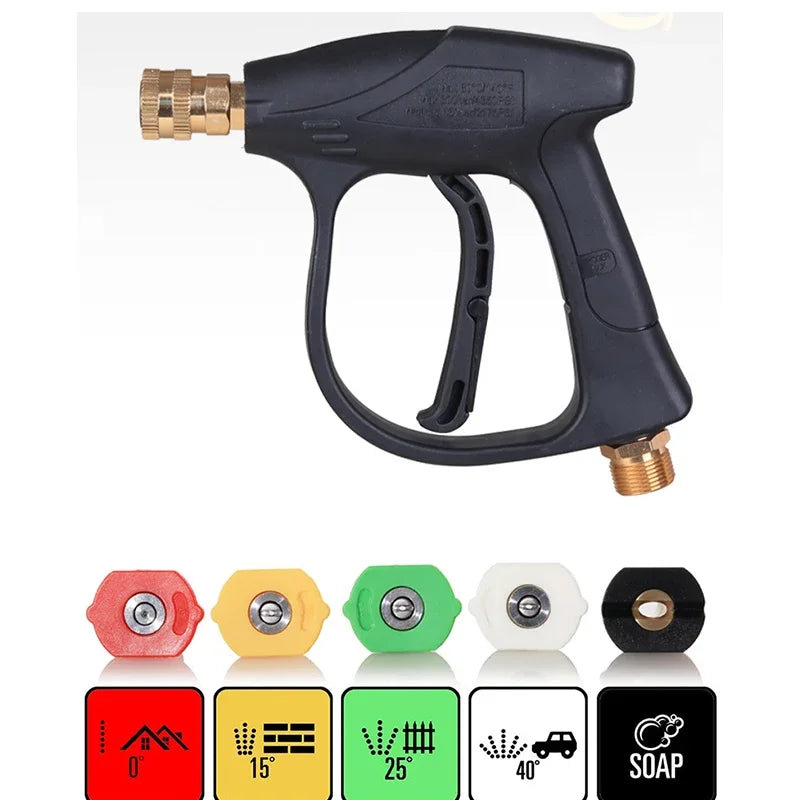New High Pressure Car Wash Water Gun Aluminum Core Quick Insertion FiveColor Fan Shaped Nozzle Union Nozzle Car Washing