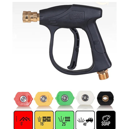 New High Pressure Car Wash Water Gun Aluminum Core Quick Insertion FiveColor Fan Shaped Nozzle Union Nozzle Car Washing