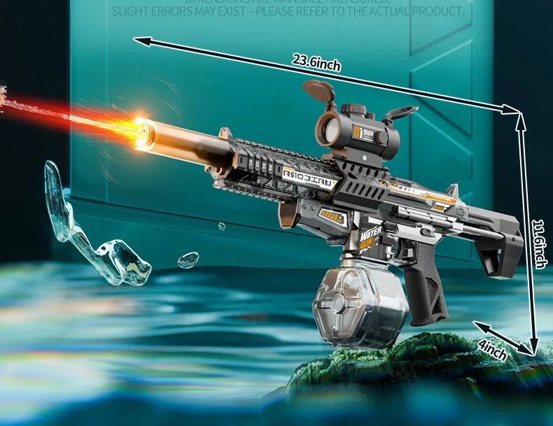 MK9 Children Pulse Electric Water Gun Automatic Water Absorption Induction Flash Light Water Blaster Summer Outdoor Toy for Kids