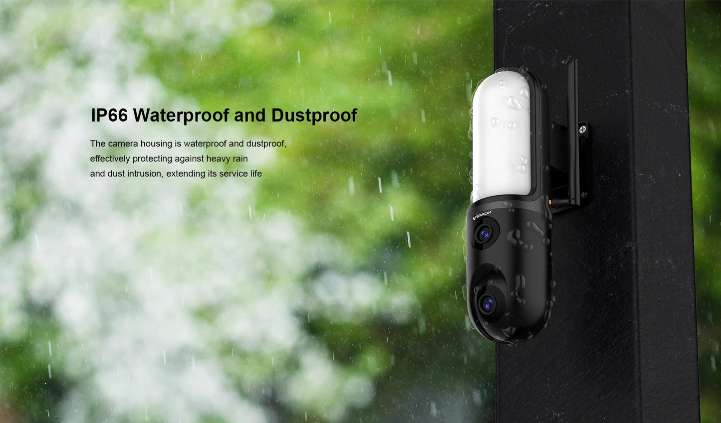 Kamera uliczna OKAM PRO 2w1, HD 6MP, Wi-Fi, CCTV, dwuobiektywowa kamera zewnętrzna, wodoodporna, śledzenie ruchu, noktowizor, PTZ