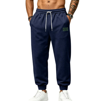 Men's Fleece Lined Jogger Pants, Autumn Winter Heavyweight Sweatpants, Drawstring Loose Fit Outdoor Sports Warm Trousers