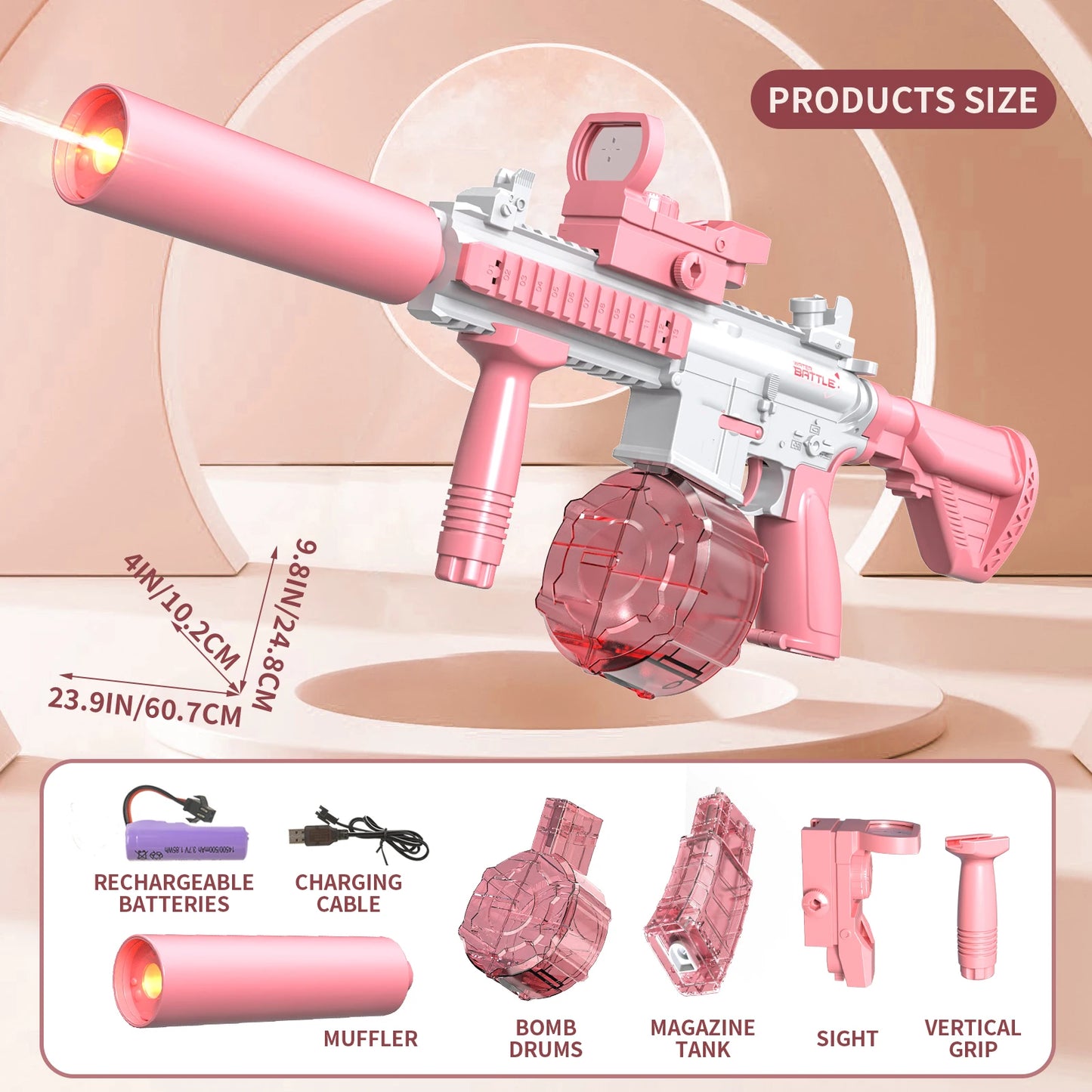 Water Gun Electric M416 Pistol Shooting Lighting Toy Gun Full Automatic Summer Pool Beach Toy For Kids Children Boys Girls Adult
