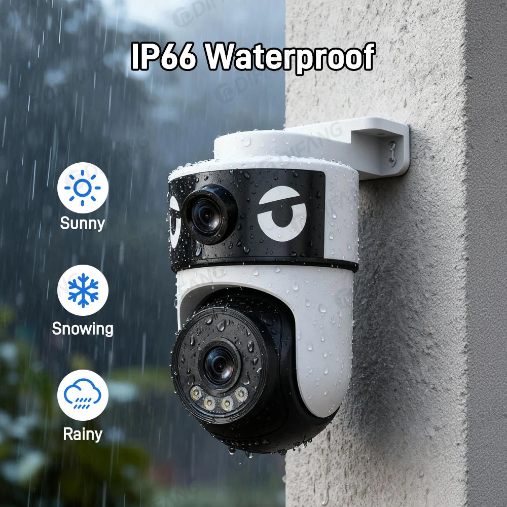 WiFi Dual Lens Dual Screen Camera 5K 10MP Waterproof AI Tracking O-kam Pro Outdoor Street CCTV Surveillance Cam